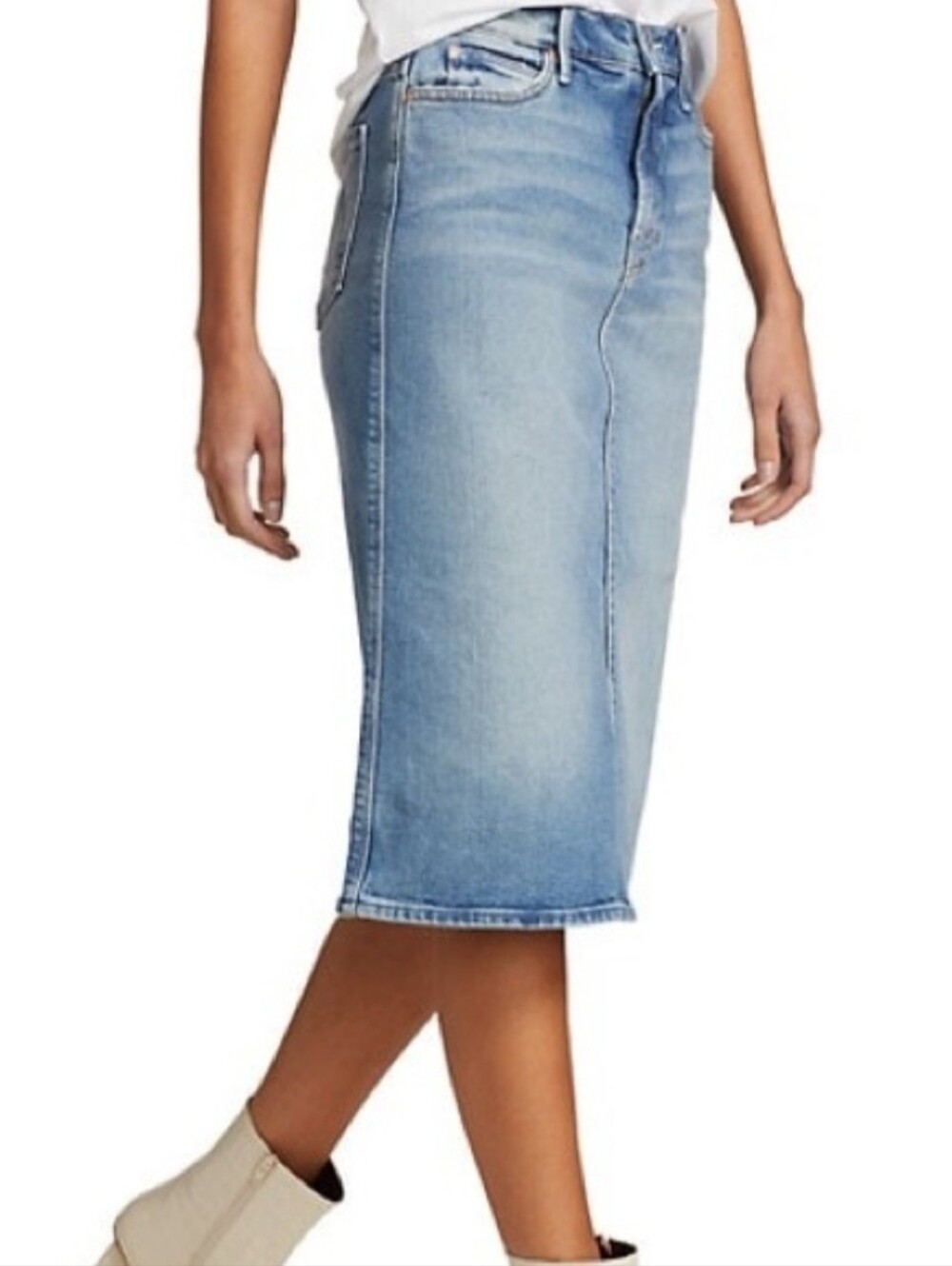 MOTHER The Swooner Straight A-Line Denim Skirt /Wash Is is kinda My Thing Sz 25